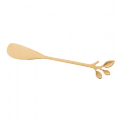 Jogo 4 Espátulas Para Patê ou Manteiga Aço Inox Leaves Dourado